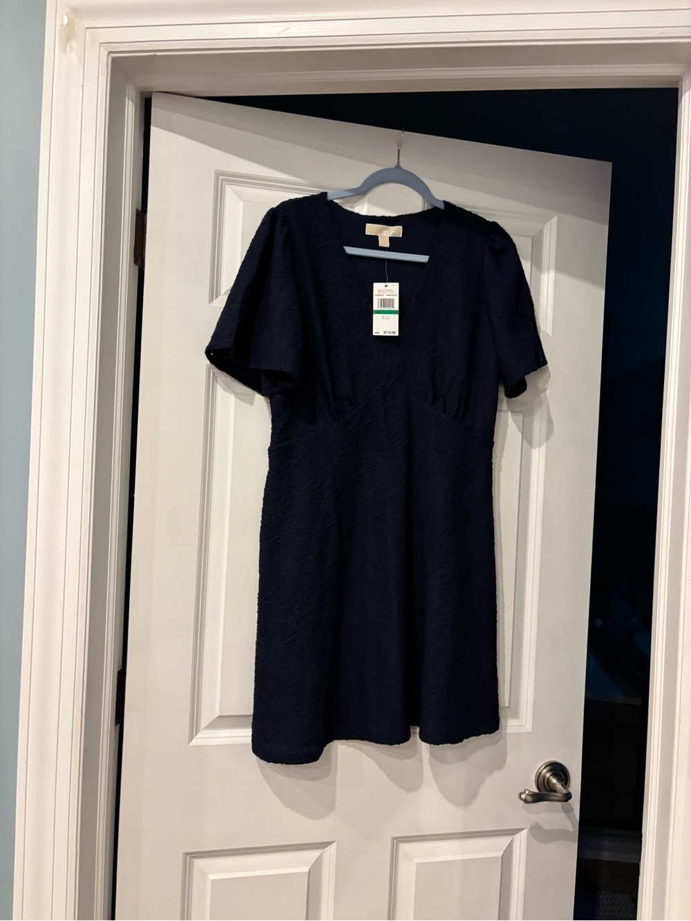 Michael Kors Navy Textured Mini Dress